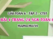 Giải bài 4 trang 24 Toán 6 Tập 2 SGK Chân trời sáng tạo